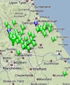 GPS routes by map